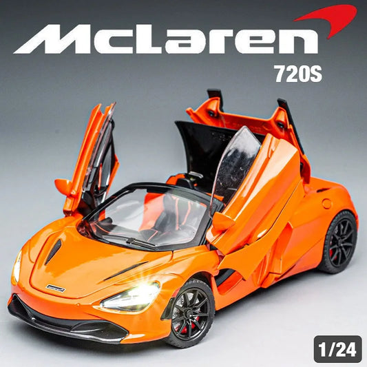 Mô hình xe đua hợp kim đúc McLaren 720S Mô hình xe thể thao bằng kim loại Mô phỏng âm thanh và ánh sáng