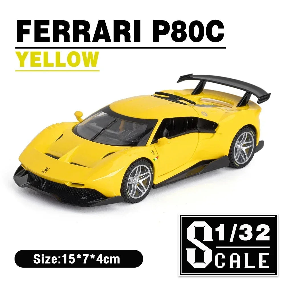 1:32 Scale Ferrari P80c Die-cast Metal Supercar Alloy Car Toy Hobby Model Collection