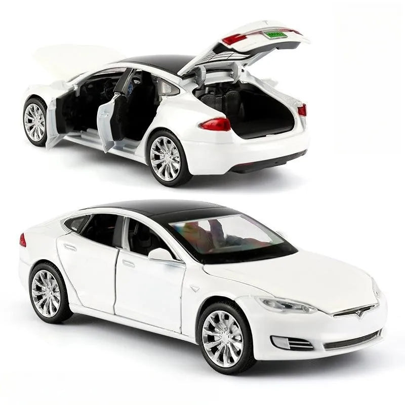 Tesla Model S 100D SUV toy car, die-cast alloy, metal, miniature, with sound and light