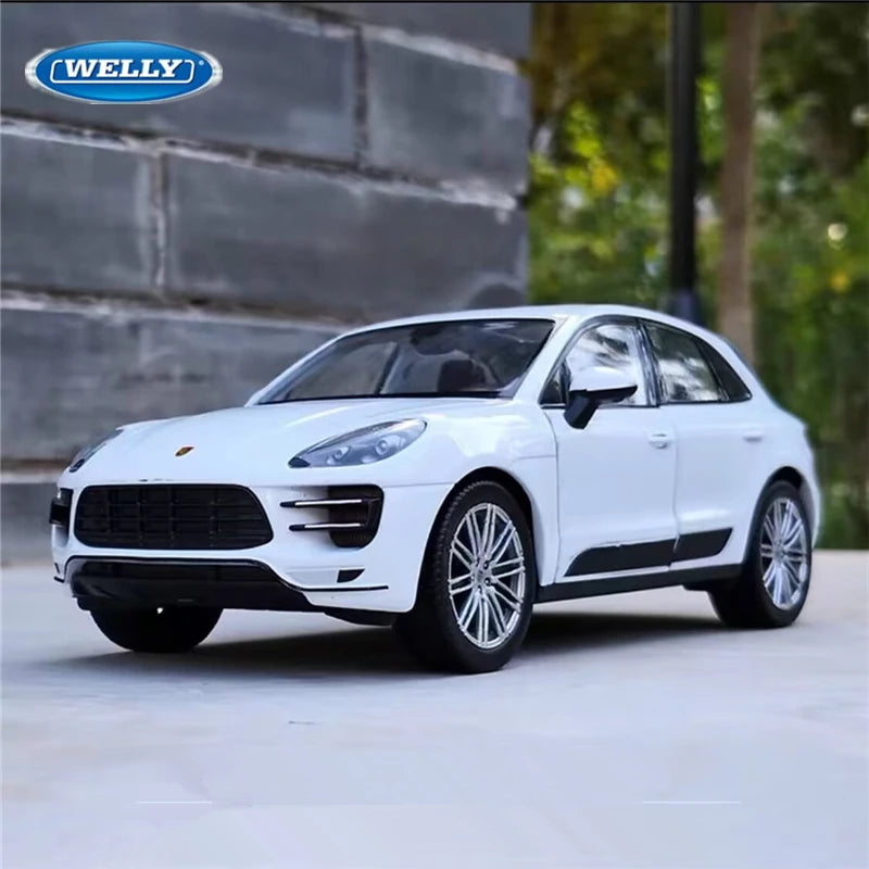 WELLY 1:24 Porsche Macan Turbo SUV Alloy Diecast Car Model Metal Car Model High Simulation