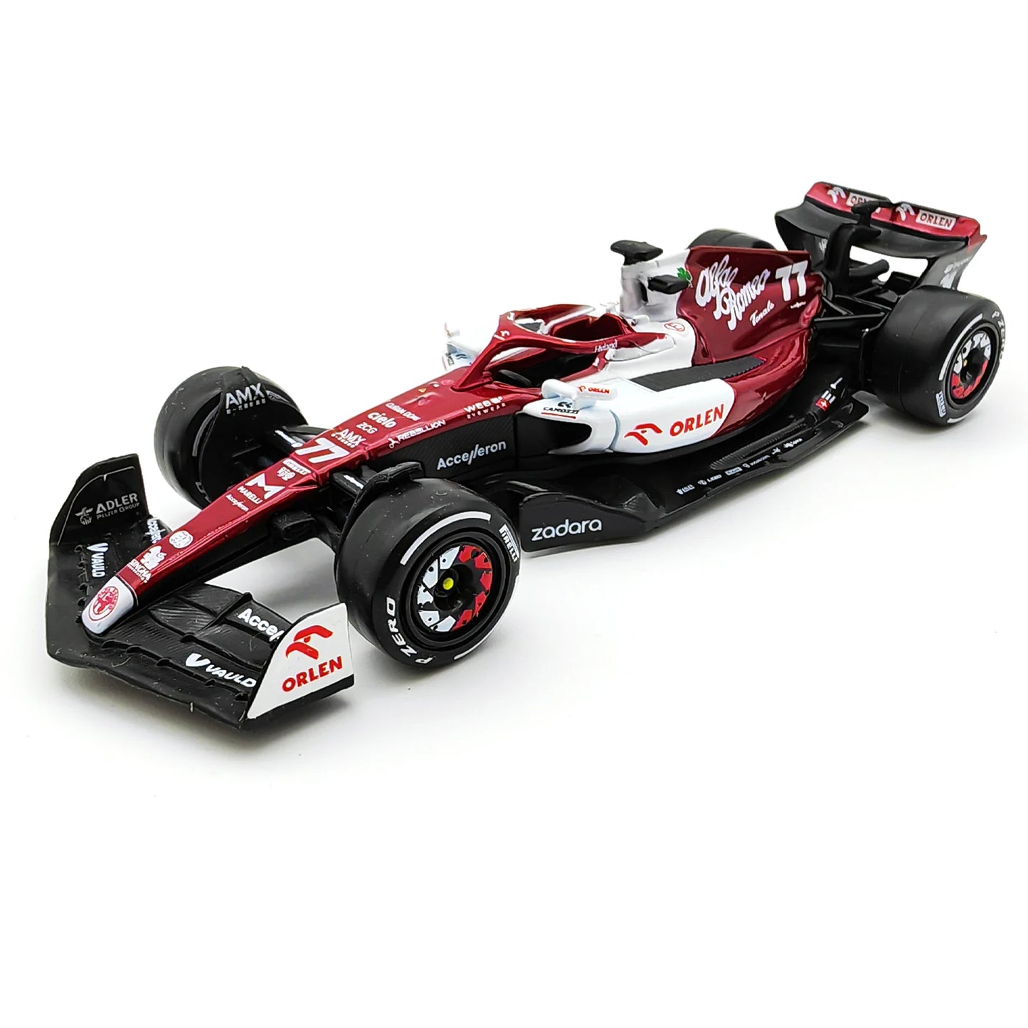 Bburago 1:43 2022 F1 Alfa Romeo Racing Team C42 #24 Guanyu Zhou #77 Valtteri Bottas Alloy Car Die Cast Car Bộ sưu tập đồ chơi mô hình xe hơi