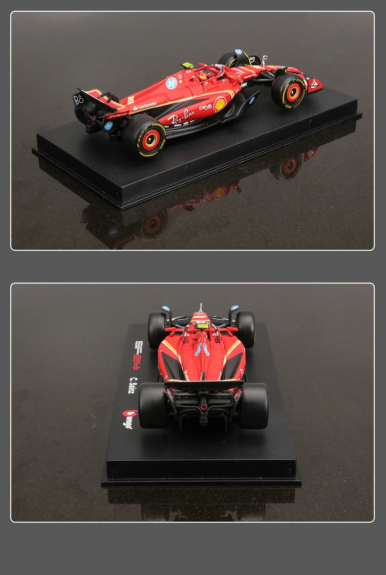 Bburago 1:43 Ferrari SF24 F1 Car Model 2024 Season 16# Leclerc 55# Sainz Alloy Luxury Vehicle Diecast Formula Racing Toy Gift