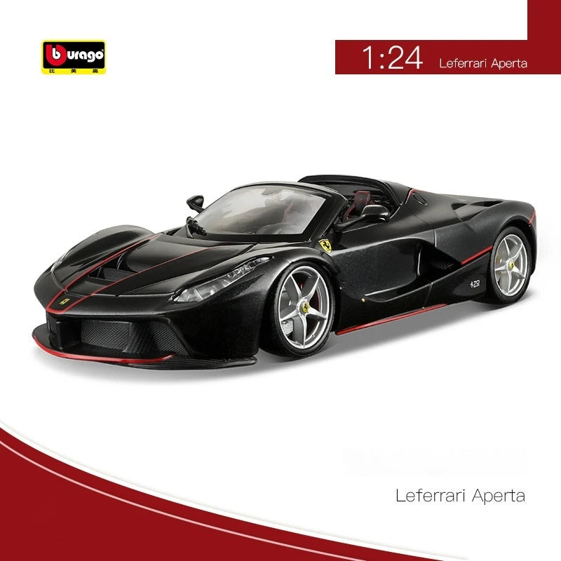 Bruago 1:24 Ferrari mui trần màu đen đúc kim loại hợp kim mô hình xe hơi bộ sưu tập tuyệt vời đồ trang trí tĩnh mô hình xe hơi đồ chơi quà tặng nam