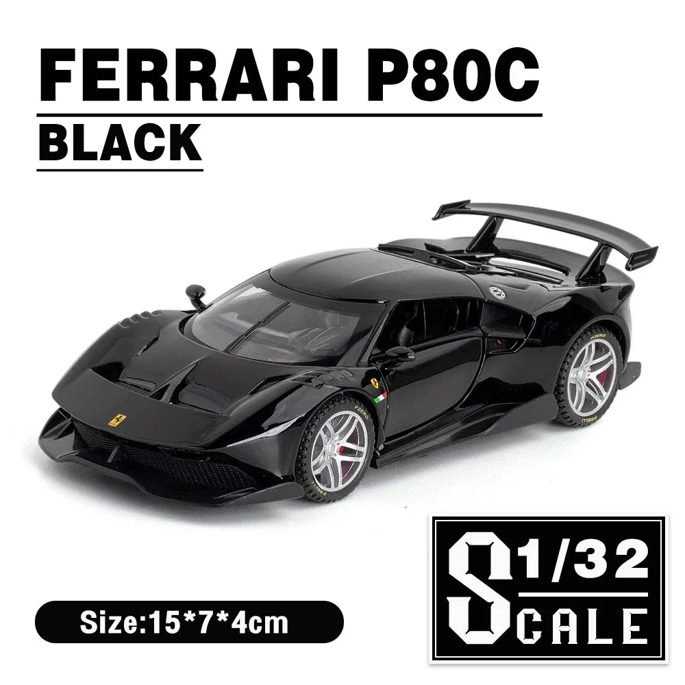 1:32 Scale Ferrari P80c Die-cast Metal Supercar Alloy Car Toy Hobby Model Collection