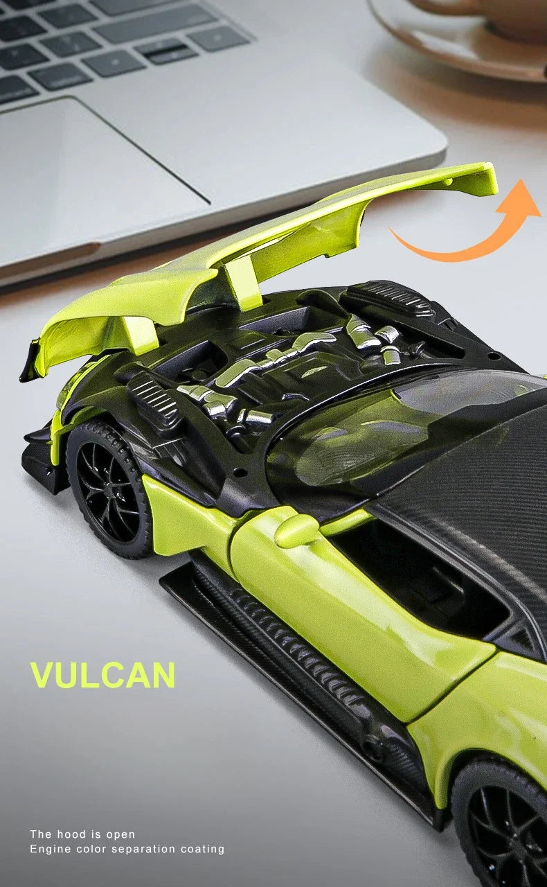 Diecast 1:32 Aston Martin Vulcan Mô hình xe hơi hợp kim mô phỏng Quà tặng có đèn âm thanh Voiture Miniature