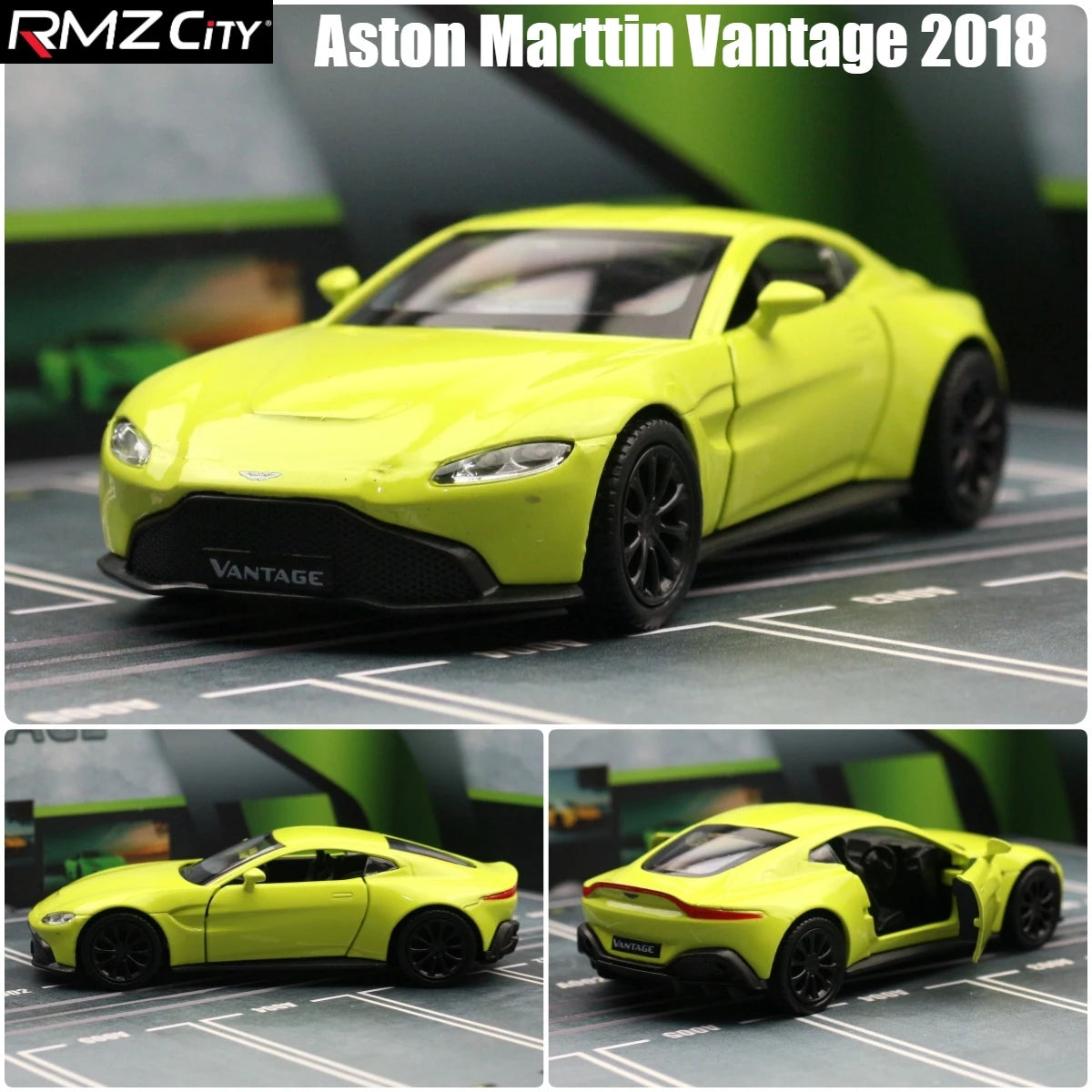 1/36 Aston Martin Vantage Toy Car Miniature Model RMZ CiTY Free Wheels Pull Back Diecast Alloy Collection Gift For Children Boy