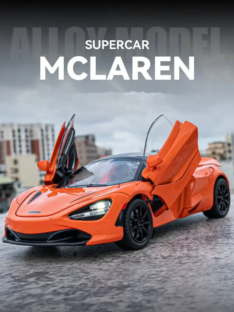 Mô hình xe đua hợp kim đúc McLaren 720S Mô hình xe thể thao bằng kim loại Mô phỏng âm thanh và ánh sáng