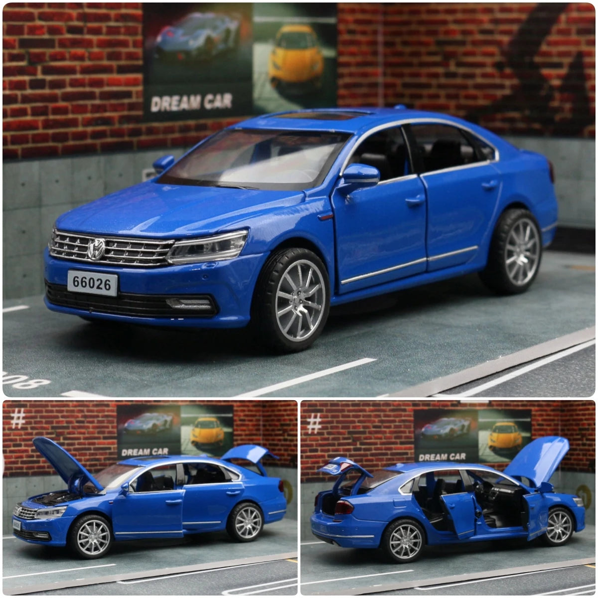 Volkswagen Passat 1/32 Diecast Metal Alloy Toy Car Model Miniature Sound and Light