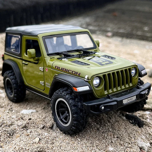 Đồ chơi xe hơi Jeep Wrangler Rubicon Off-Road Diecasts hợp kim Diecast Metal Sound and Light