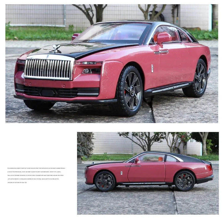 Simulation 1:24 Rolls Royce Spectre Super Car Alloy Model with Sound Light Collection Miniature Voiture Children Boy Toy Vehicle