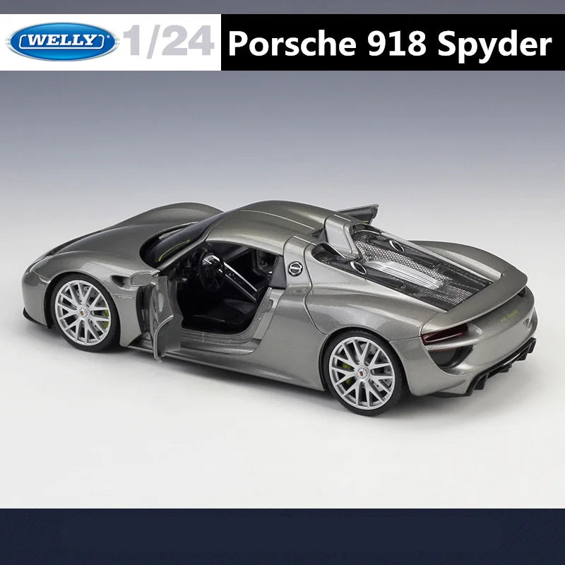 Welly 1:24 Porsche 918 Diecasts Mô hình xe thể thao bằng hợp kim Bộ sưu tập đồ chơi mô phỏng xe đua bằng kim loại