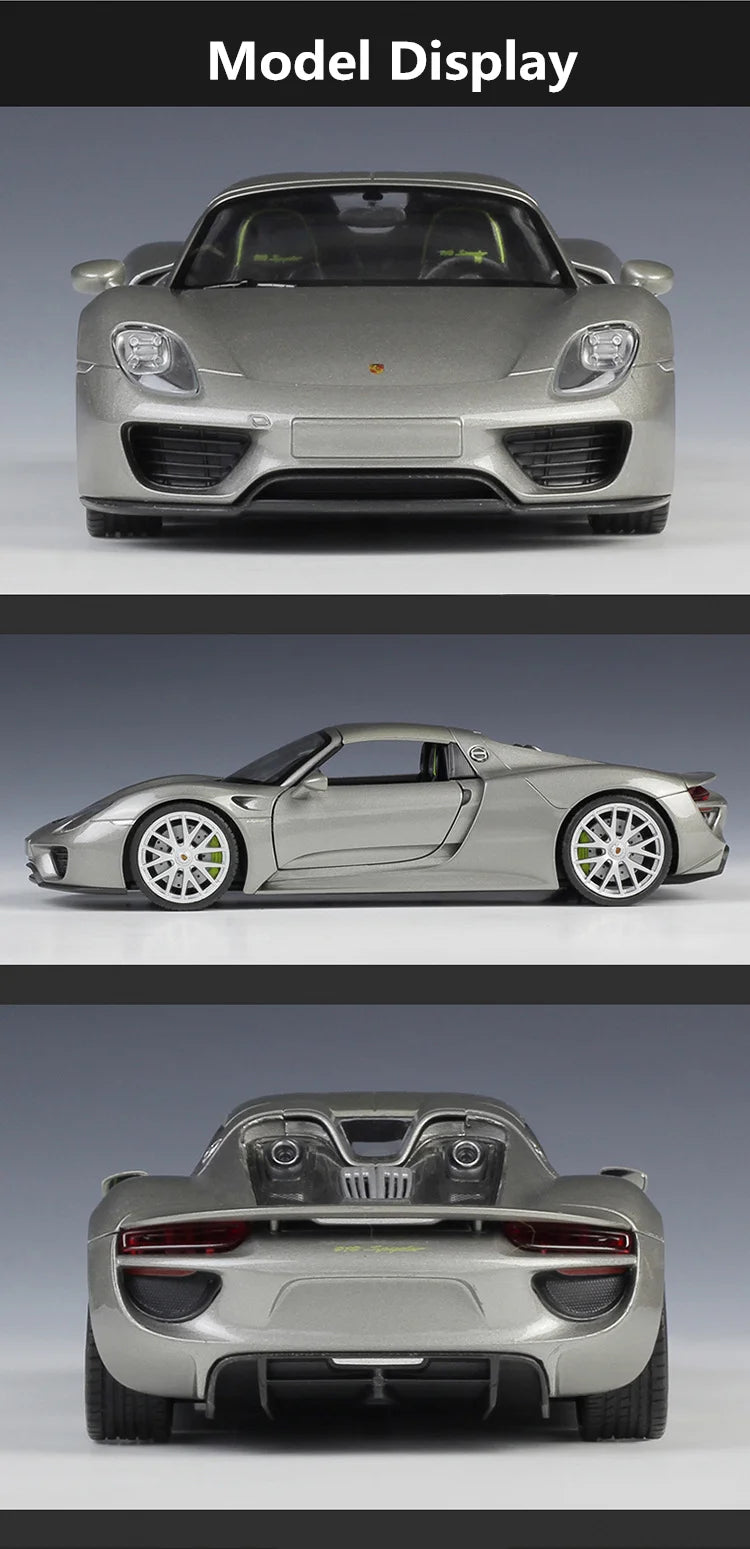 Welly 1:24 Porsche 918 Diecasts Mô hình xe thể thao bằng hợp kim Bộ sưu tập đồ chơi mô phỏng xe đua bằng kim loại