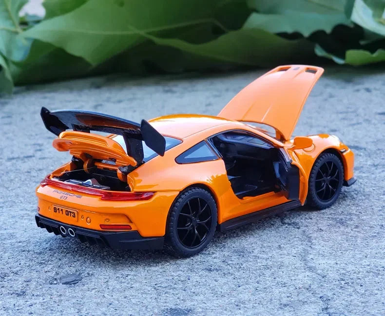 Mô hình xe hơi hợp kim Porsche 911 GT3 Supercar tỷ lệ 1:32 mới có đèn âm thanh kéo lùi Bộ sưu tập đồ chơi mô hình đúc khuôn trang trí