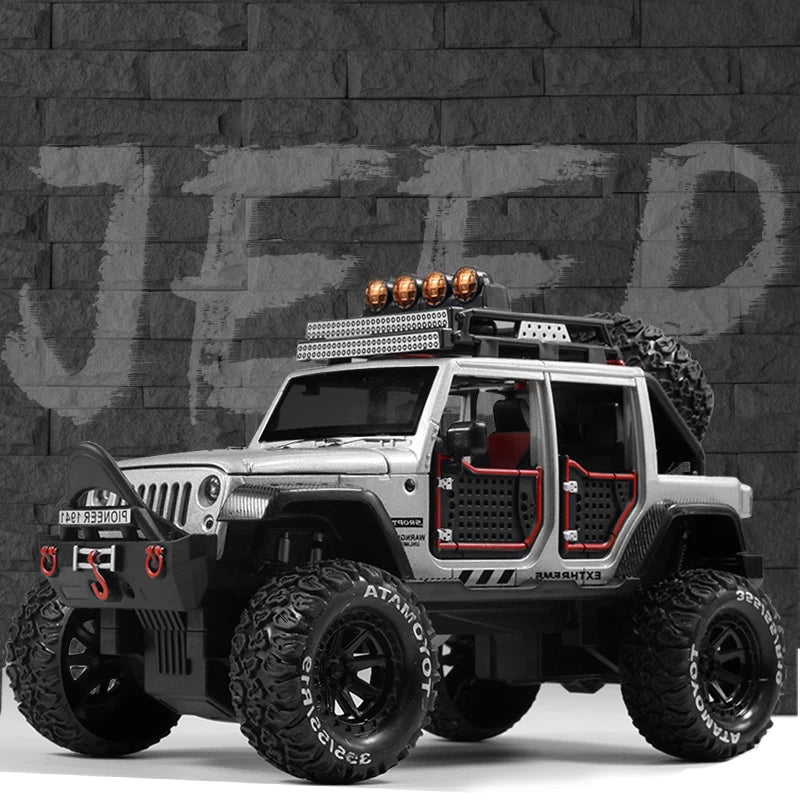 Alloy off-road horse simulation Jeep toy with sound and light