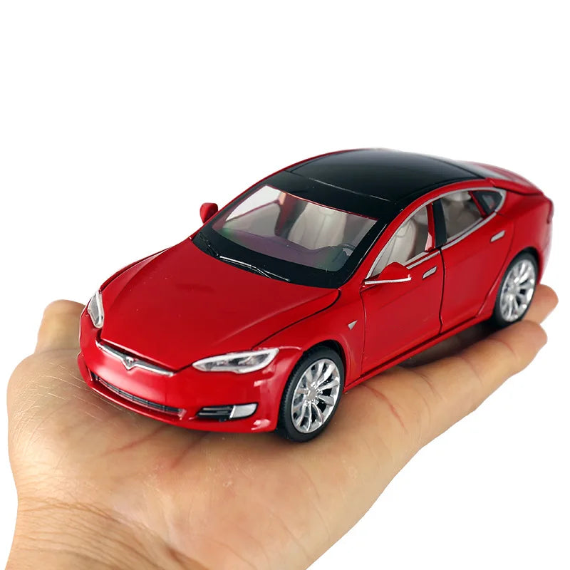 Tesla Model S 100D SUV toy car, die-cast alloy, metal, miniature, with sound and light