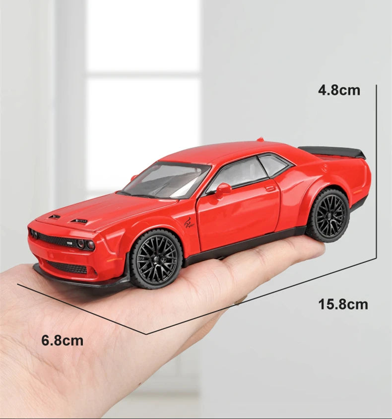 Dodge Challenger SRT Diecasts Alloy Muscle Car Models Metal Sports Car Models Sound and Light Simulation