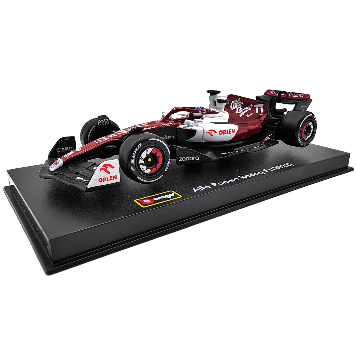 Bburago 1:43 2022 F1 Alfa Romeo Racing Team C42 #24 Guanyu Zhou #77 Valtteri Bottas Alloy Car Die Cast Car Bộ sưu tập đồ chơi mô hình xe hơi