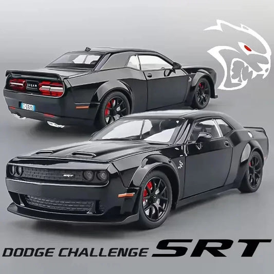 Simulation 1:24 Dodge Challenger Hellcat Redeye Alloy Car Model Sound and Light