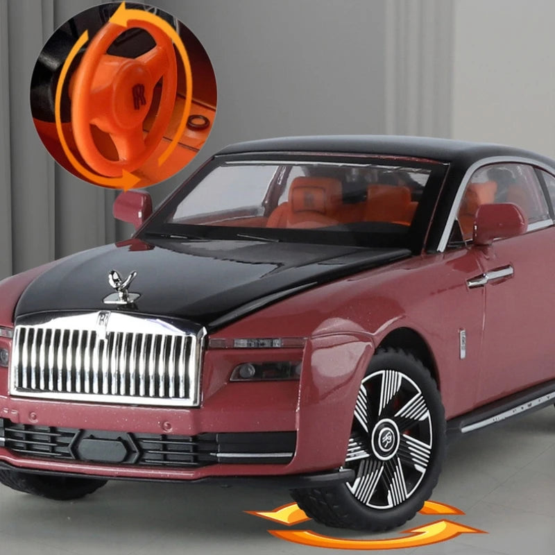 Xe ô tô đồ chơi Rolls Royce Spectre hợp kim đúc tỉ lệ 1/24 có âm thanh và ánh sáng, đồ chơi trẻ em, quà tặng sinh nhật