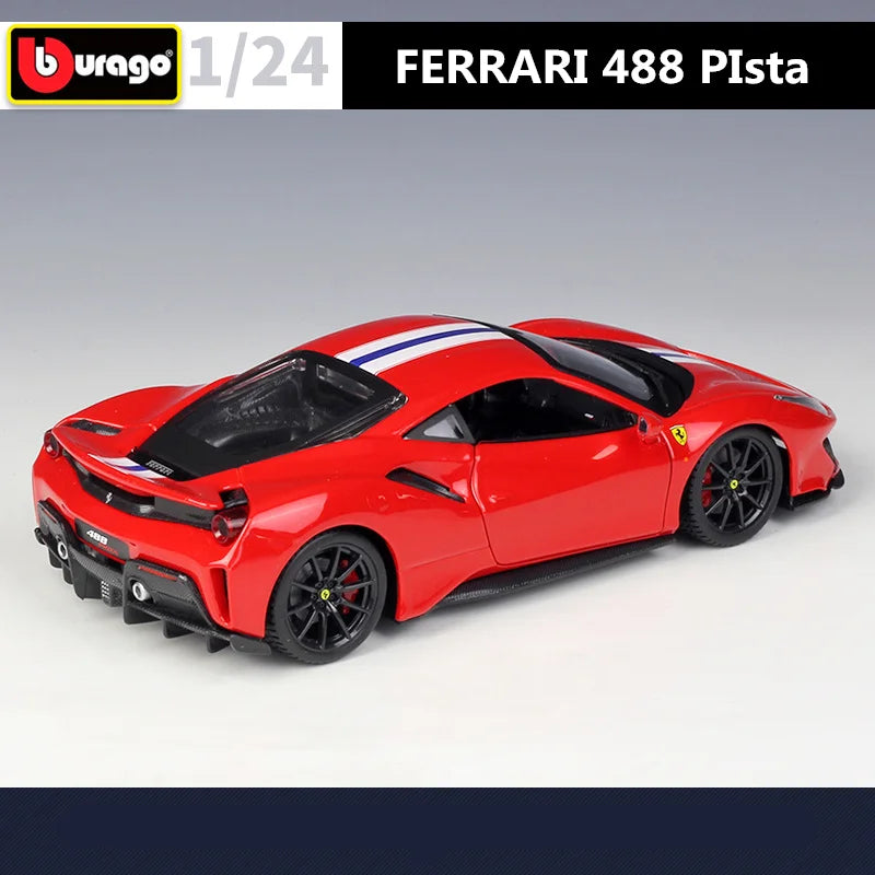 Bburago 1:24 Ferrari 488 PIsta Mô hình xe thể thao bằng hợp kim Diecast Metal Racing Car Vehicles Model High Simulation Children Toy Gift