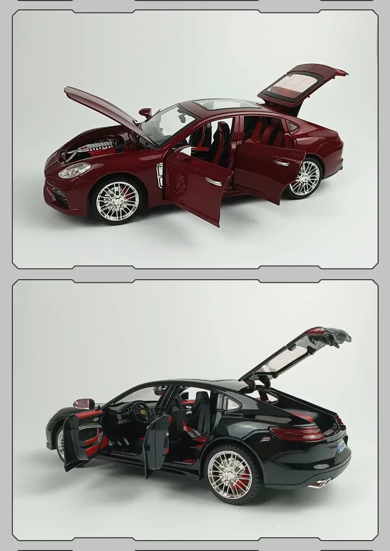 1:18 Porsche Panamera Alloy Car Model Simulation Sound And Light Pull Back Toy Car Collection