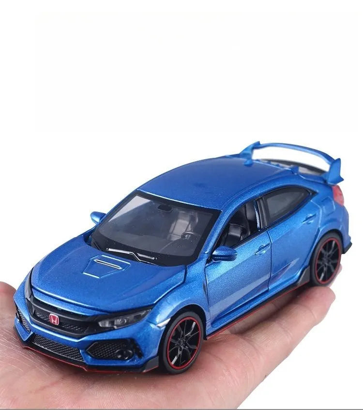 Mô hình xe ô tô đồ chơi Honda Civic Type R thu nhỏ có cửa mở, đèn và nhạc