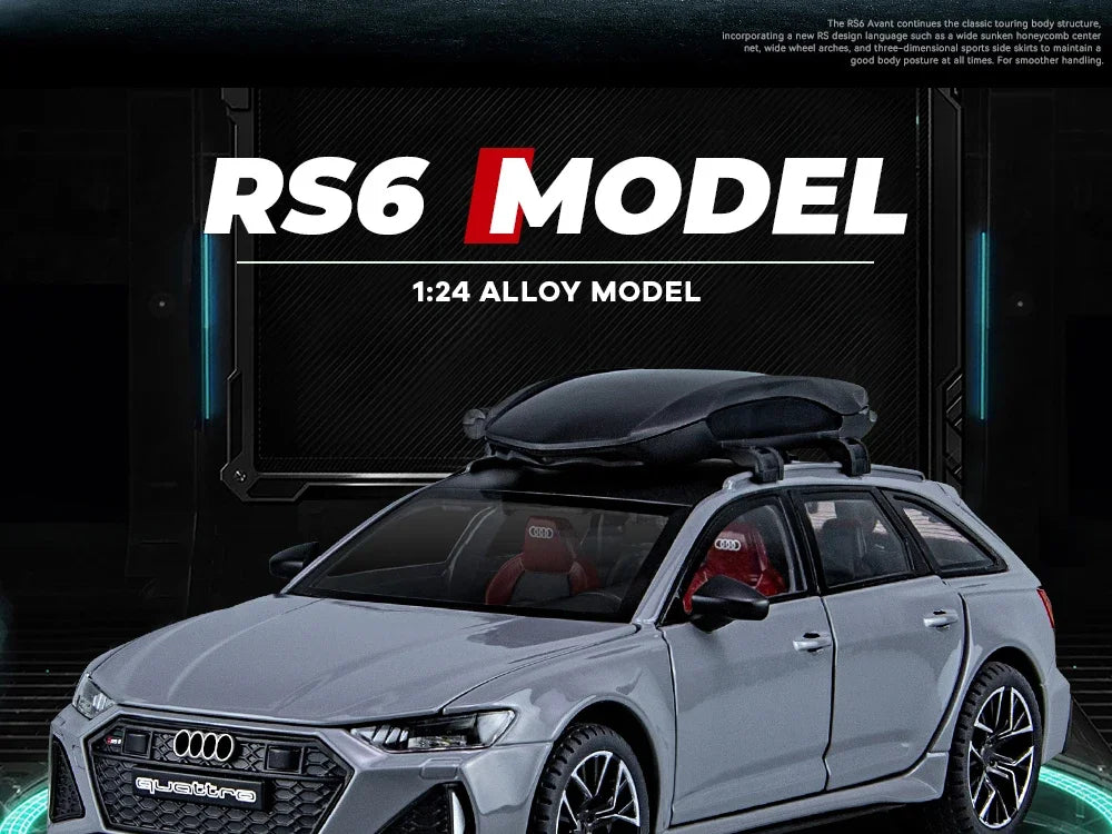 Audi RS6 Station Wagon Diecast Metal Alloy Model Car Toy Car Collection Simulation Sound & Light