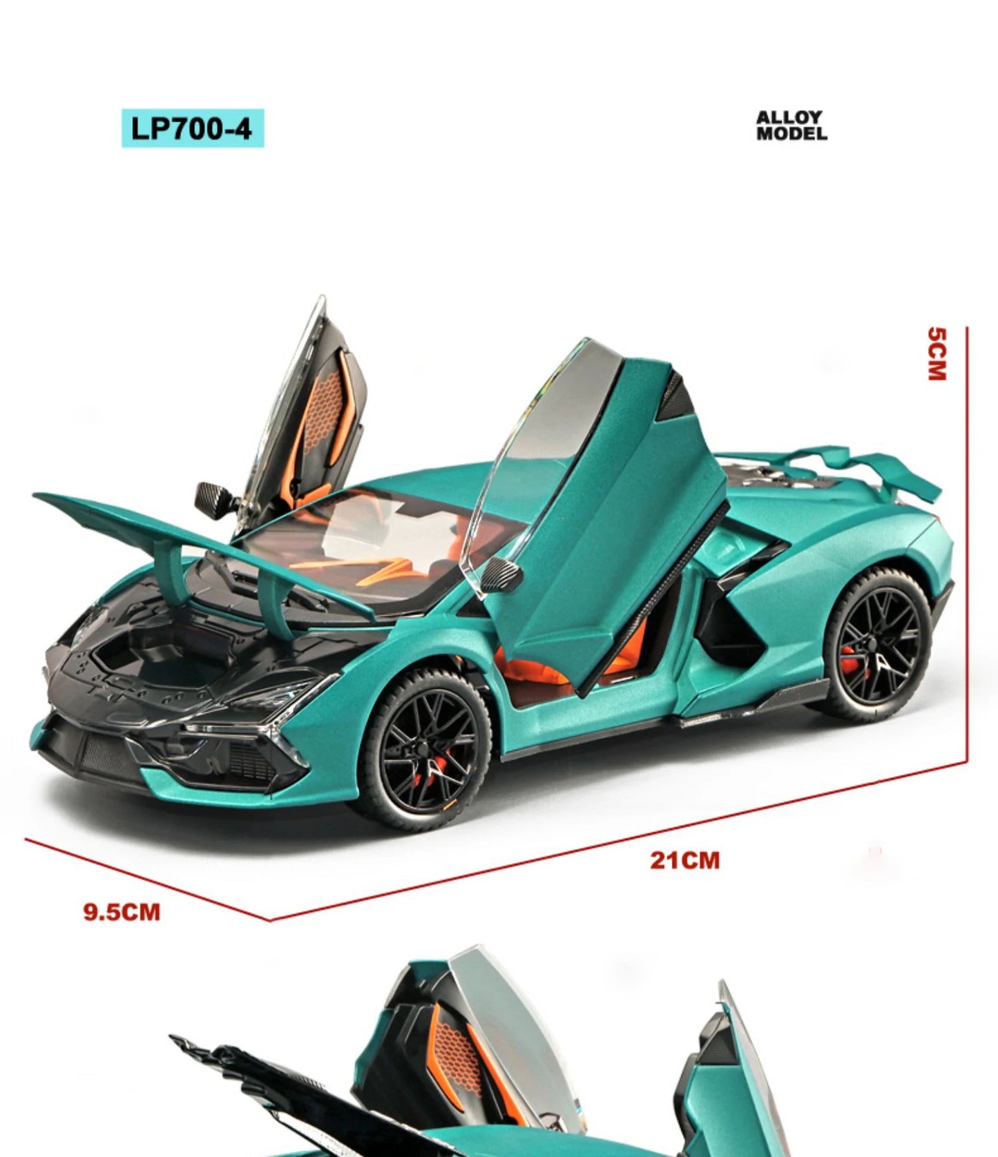 Xe mô hình hợp kim Lambos Revuelto Supercar tỷ lệ 1:24 mới có đồ chơi xe hơi bằng kim loại đúc có âm thanh và ánh sáng