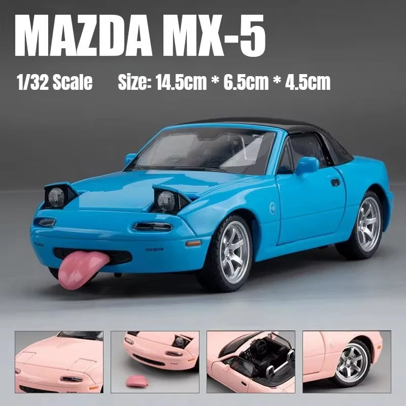 Bộ sưu tập quà tặng xe ô tô đồ chơi Mazda MX-5 Mini Diecast Miata RoadSter có cửa mở, âm thanh và ánh sáng