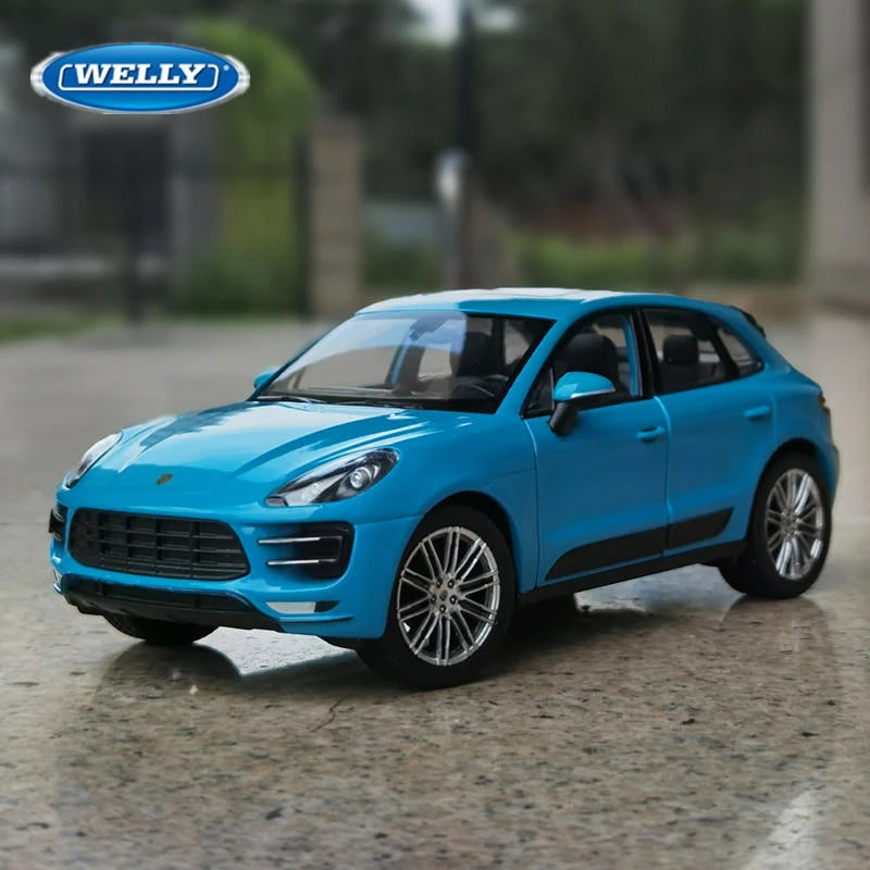 WELLY 1:24 Porsche Macan Turbo SUV Alloy Diecast Car Model Metal Car Model High Simulation