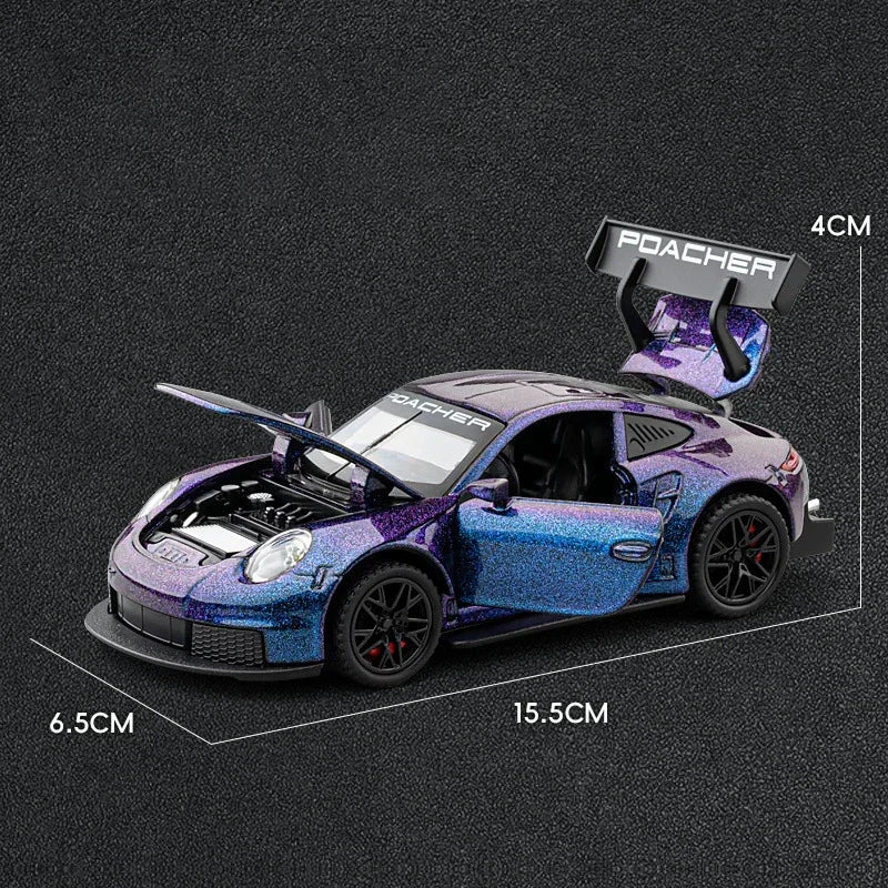 1:32 Porsche 911 GT3 RS Die-cast Alloy Car Model Toy Sound and Light