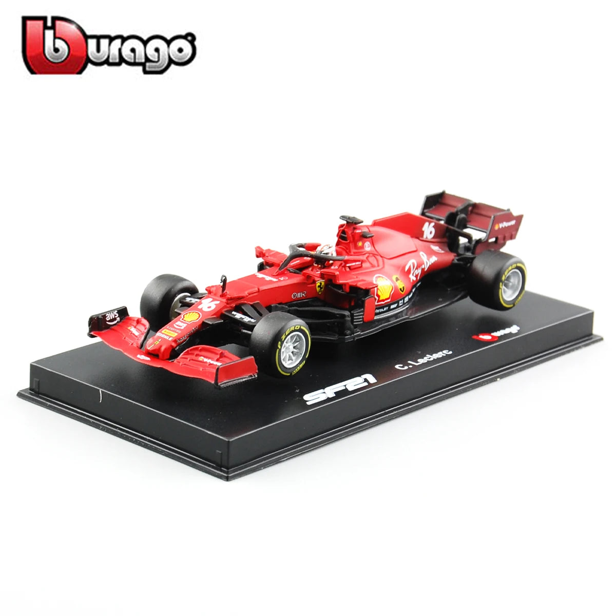 Bburago 1:43 Ferrari 2021 SF21 #55 Carlos Sain #16 Xe Công Thức F1 Xe Đúc Tĩnh Đồ Chơi Xe Đua Mô Hình Sưu Tầm