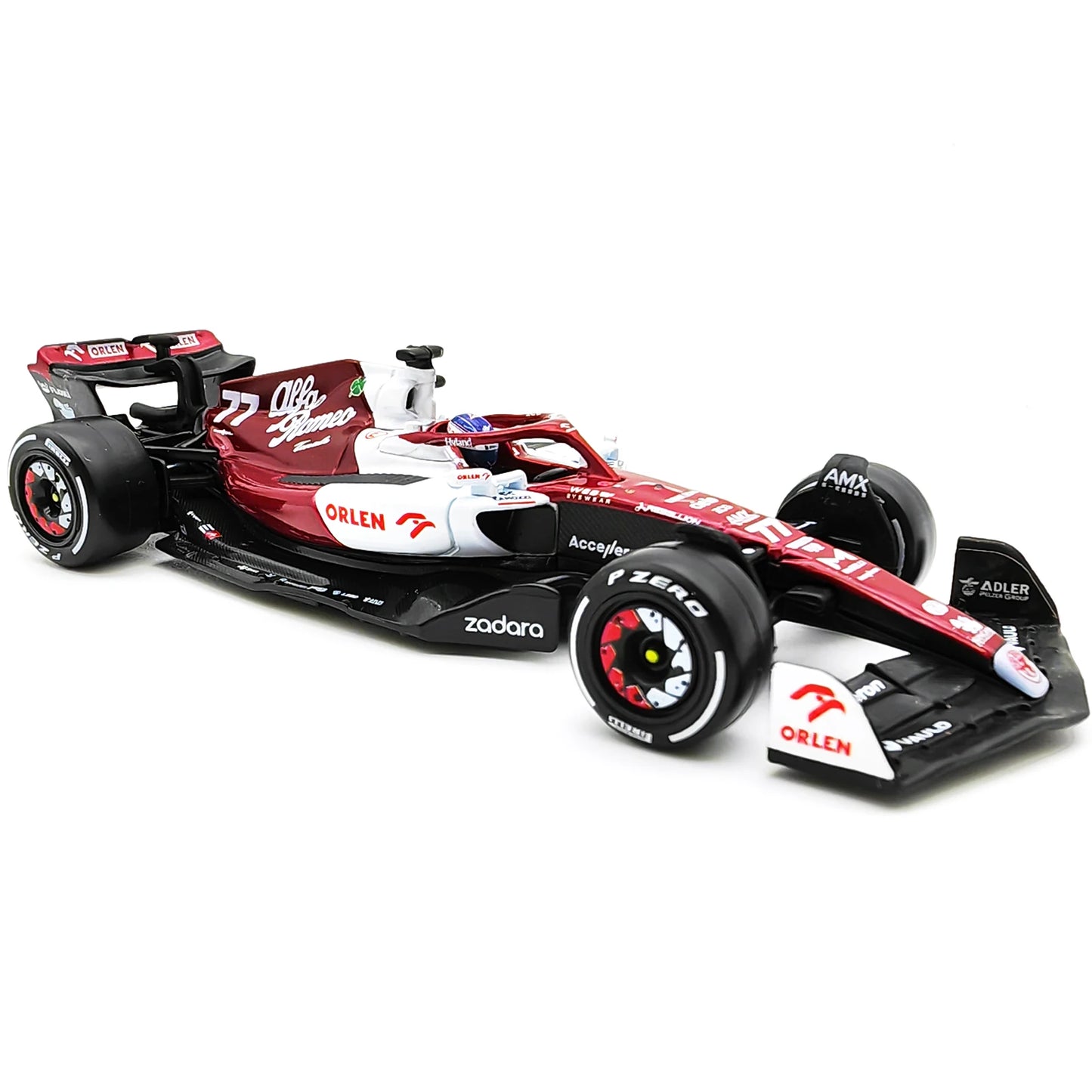 Bburago 1:43 2022 F1 Alfa Romeo Racing Team C42 #24 Guanyu Zhou #77 Valtteri Bottas Alloy Car Die Cast Car Bộ sưu tập đồ chơi mô hình xe hơi