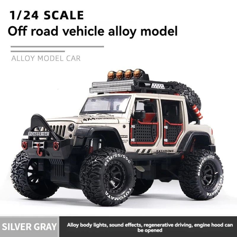 Alloy off-road horse simulation Jeep toy with sound and light