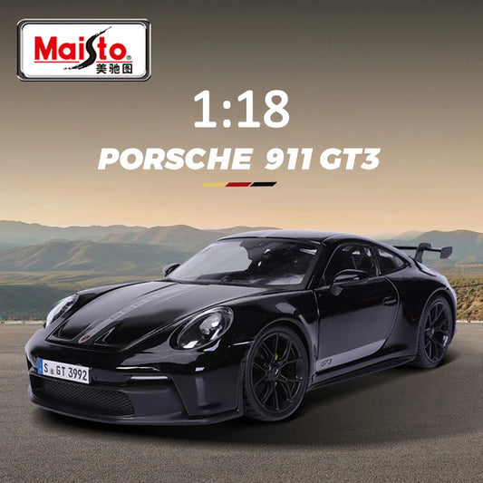 Maisto 1:18 Porsche 911 GT3 Lamborghini V12 Mô phỏng Hợp kim Diecast Xe ô tô Đồ chơi Mô hình Đồ trang trí Bộ sưu tập Quà tặng Xe thể thao