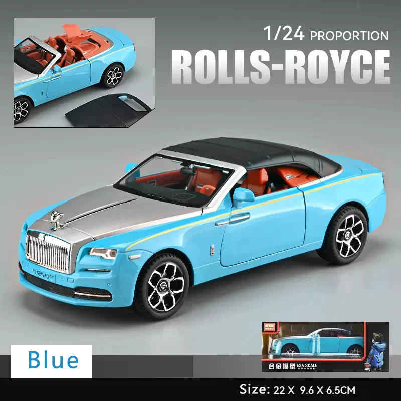 1:24 Rolls Royce Dawn Mô hình xe hợp kim mô phỏng âm thanh và ánh sáng Xe đồ chơi kéo lùi Xe thể thao mui trần Quà tặng cho bé trai