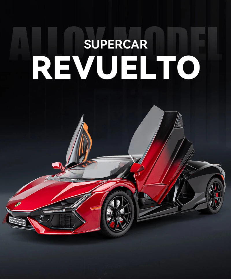 Lamborghini Revuelto Super Cars Alloy Cars Diecasts & Toy Cars Model Cars Metal Toy Cars Sound & Light Collection