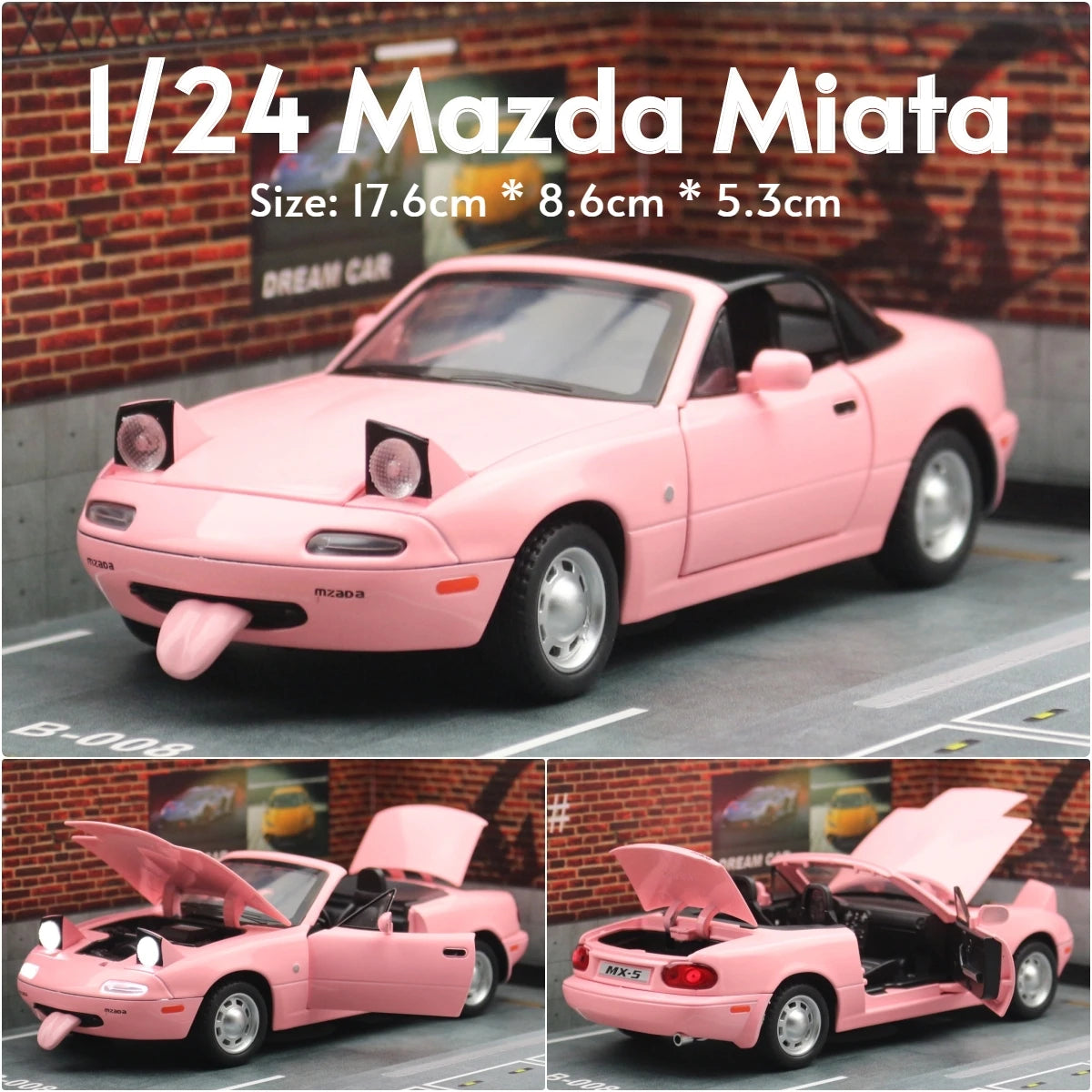 Bộ sưu tập quà tặng xe ô tô đồ chơi Mazda MX-5 Mini Diecast Miata RoadSter có cửa mở, âm thanh và ánh sáng