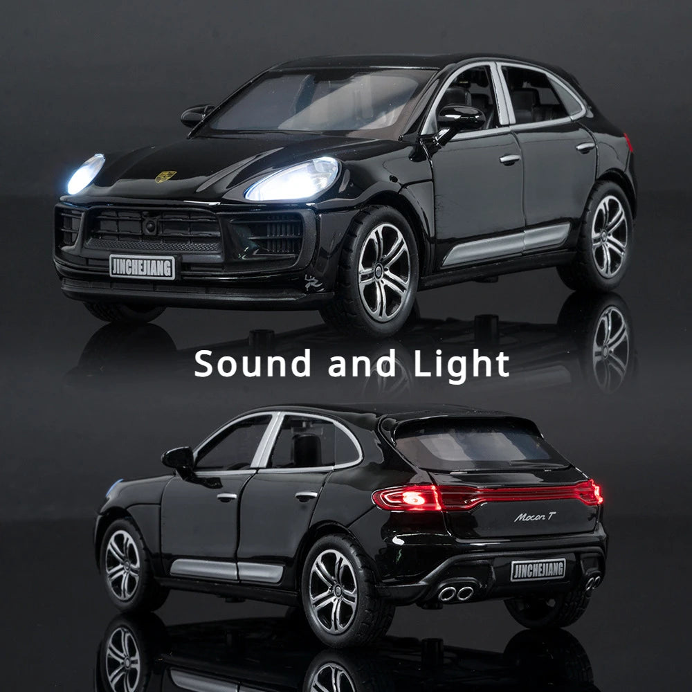 1:32 Porsche Macan T SUV Diecast Alloy Car Model Simulation Toy Sound Light Pull Back Collecte Decoration