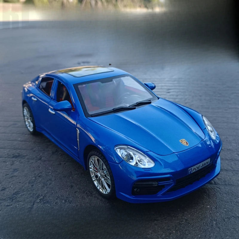 1:18 Porsche Panamera Alloy Car Model Simulation Sound And Light Pull Back Toy Car Collection