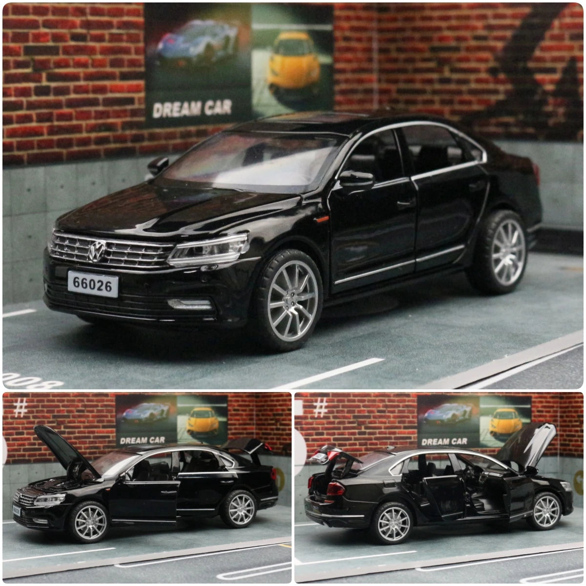 Volkswagen Passat 1/32 Diecast Metal Alloy Toy Car Model Miniature Sound and Light