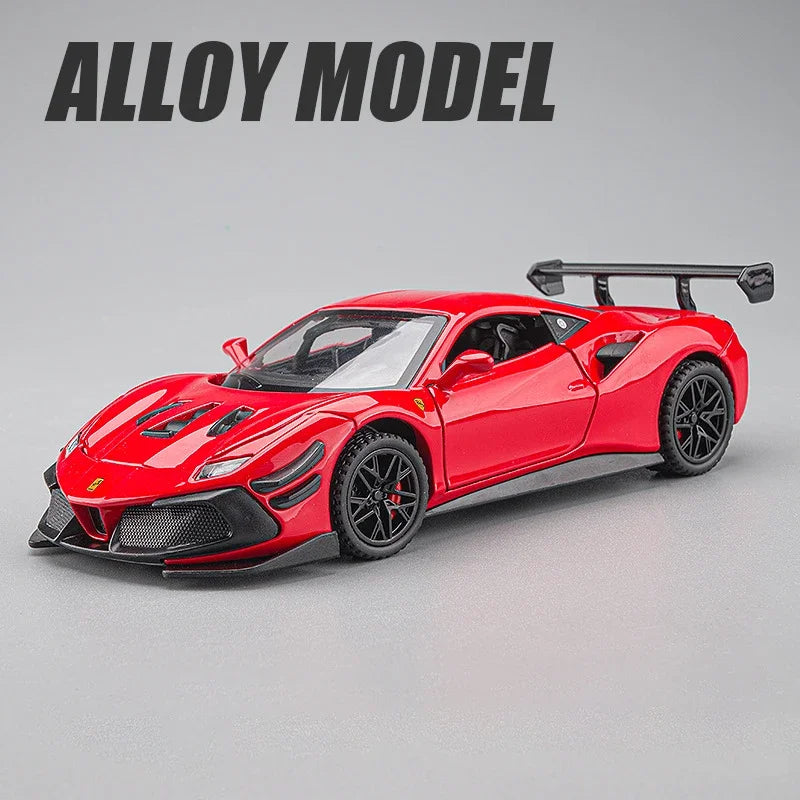 1:32 Ferraris 488 Supercar Alloy Car Diecasts & Toy Vehicles Car Model Sound and light Pull back Car Toys Gifts