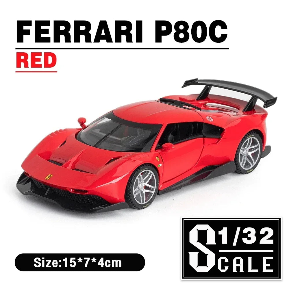 1:32 Scale Ferrari P80c Die-cast Metal Supercar Alloy Car Toy Hobby Model Collection