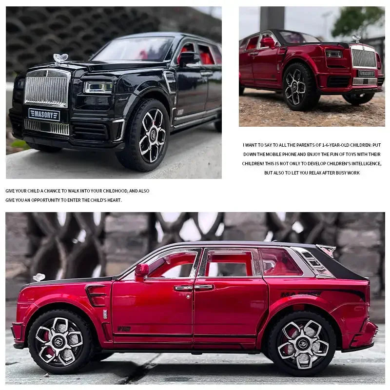 1:24 Rolls Royce SUV Cullinan Masory Alloy Luxy Car Model Diecasts Metal Toy Car Model Simulation Sound and Light Children Gift