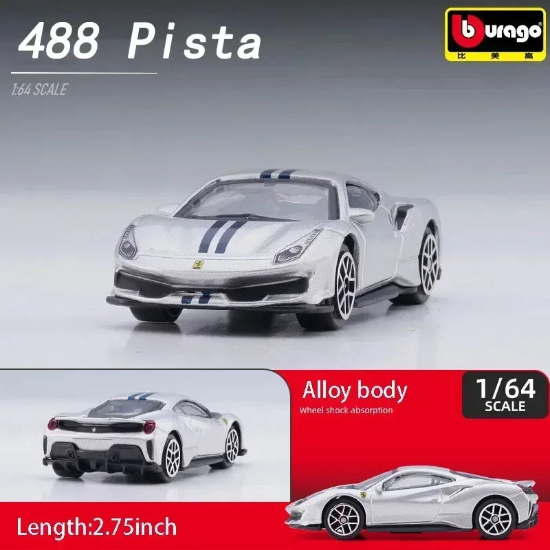 Burago 1:64 Ferrari Series SF90 488P Roma F430 F12 Mô hình xe hợp kim Bộ sưu tập quà tặng ngày lễ Mô hình xe