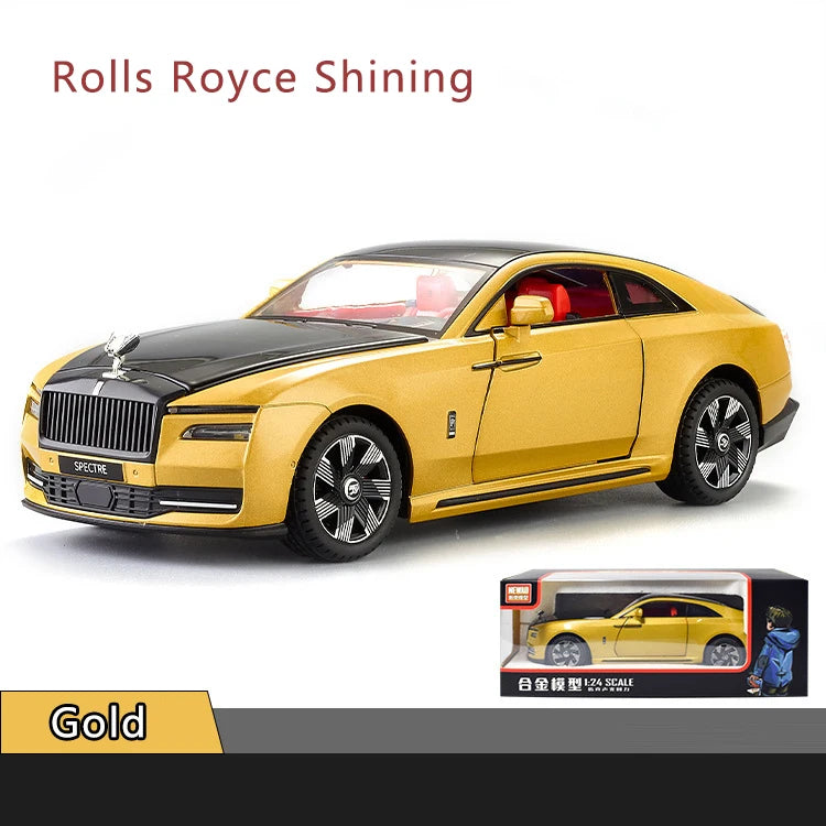 1:24 Rolls-Royce Mô hình xe hợp kim sáng bóng Mô phỏng âm thanh và ánh sáng Xe đồ chơi kéo lại Xe thể thao Bộ sưu tập đồ trang trí Quà tặng cho bé trai