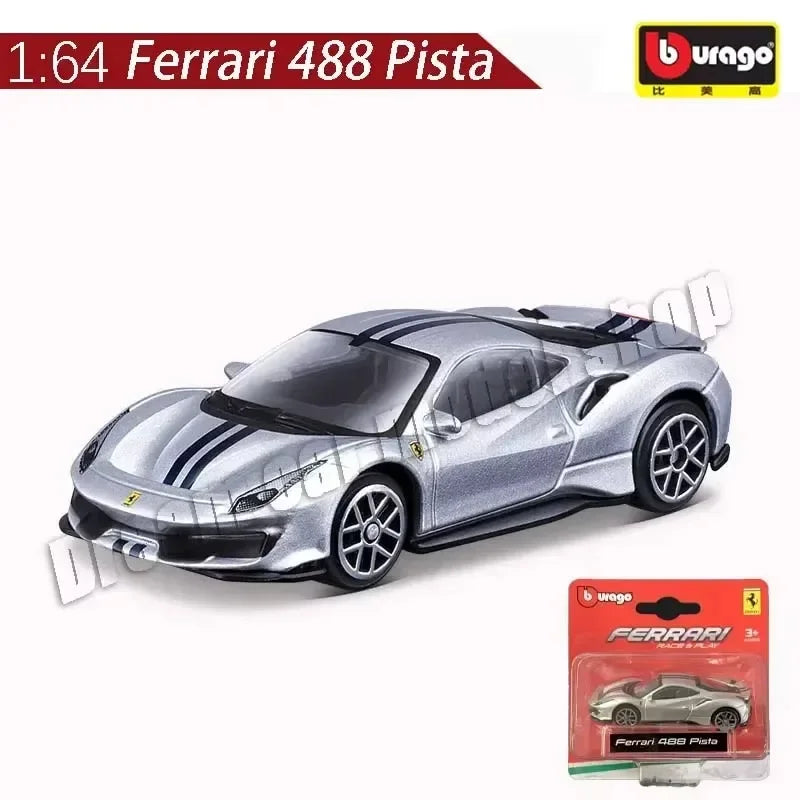 Burago 1:64 Ferrari Series SF90 488P Roma F430 F12 Mô hình xe hợp kim Bộ sưu tập quà tặng ngày lễ Mô hình xe