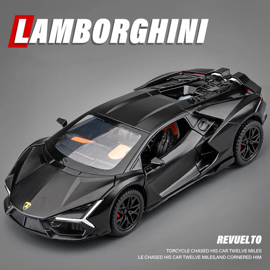 Đồ chơi mô hình xe hơi hợp kim Lambos Revuelto Super Car Die Casting Toy Sound and Light Car Toy