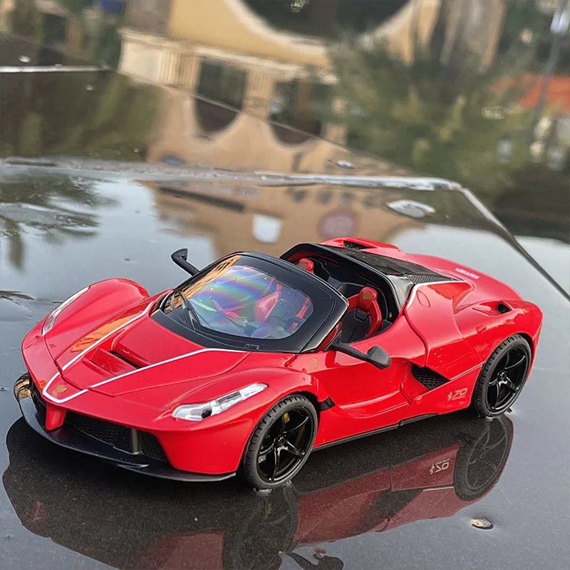 1:24 Ferraris Laferrari Hợp kim Mở Mô hình xe thể thao Diecasts &amp; Đồ chơi Xe Mô hình xe đồ chơi bằng kim loại Mô phỏng Âm thanh Ánh sáng Quà tặng