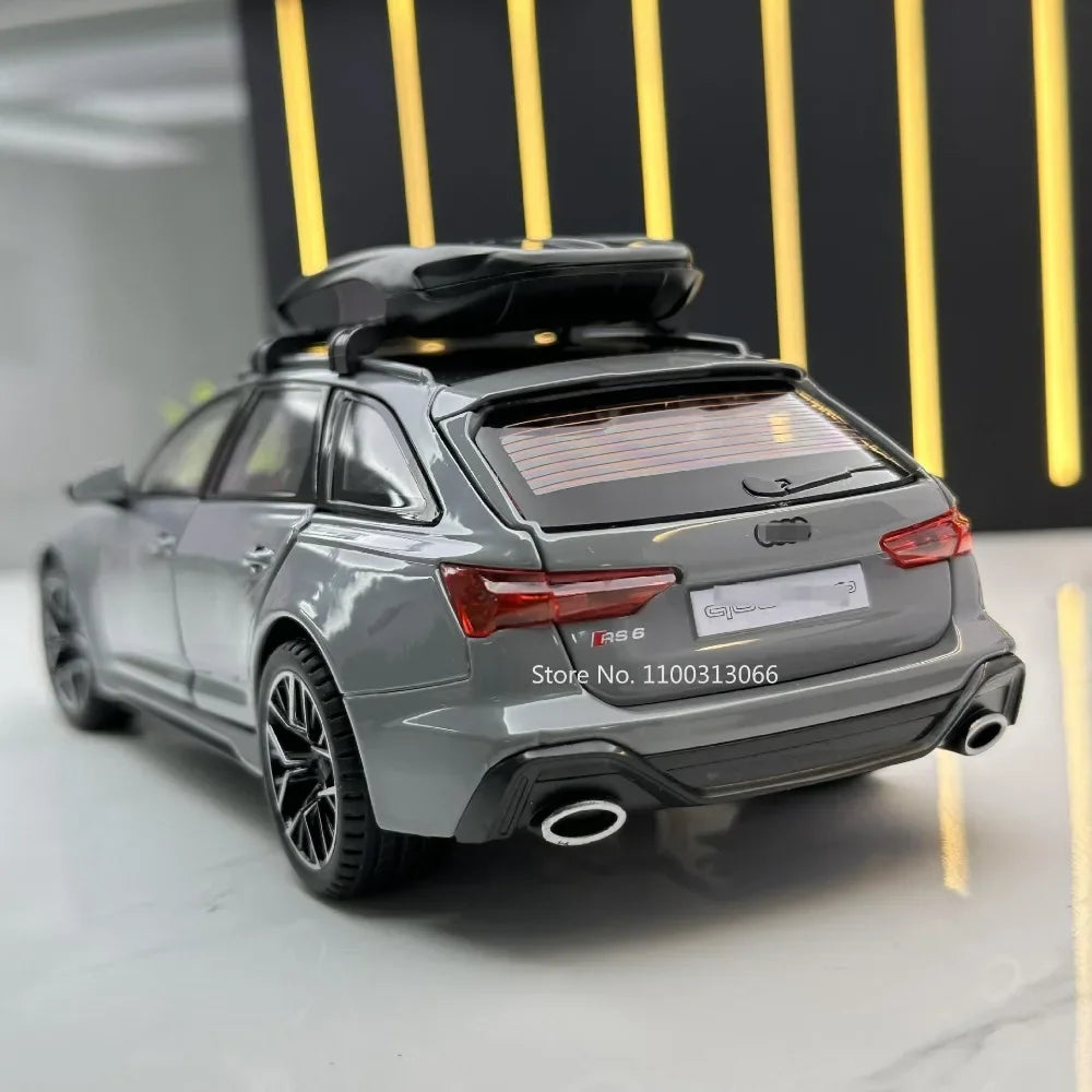 Audi RS6 Model Car Die-cast Alloy Toy 6 Opening Doors with Glowing Lights for Car Decoration